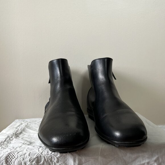 ❗🅂🄾🄻🄳❗Salvatore Ferragamo Men's Black Leather Zip Boots Size 9EE - Picture 2 of 10